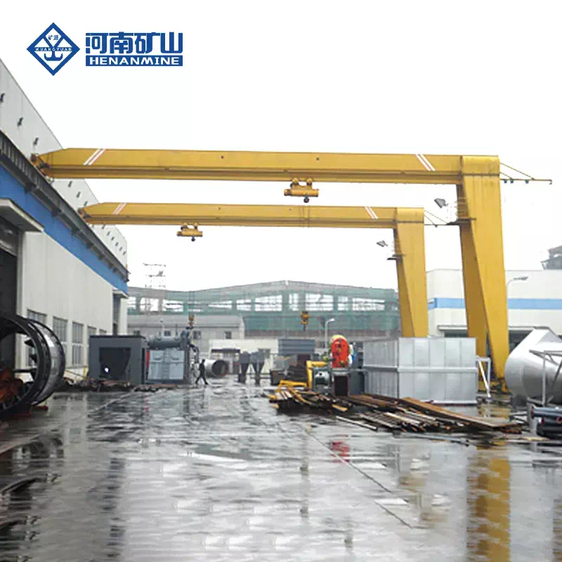 Outdoor semi gantry crane with double girder for construction