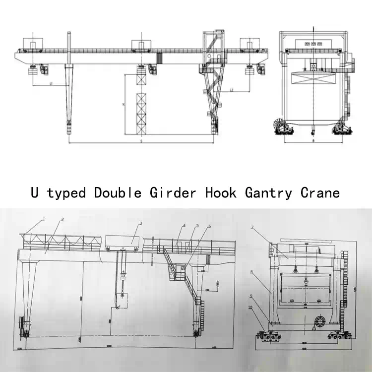 Heavy Duty Double Girder Hook Gantry Crane
